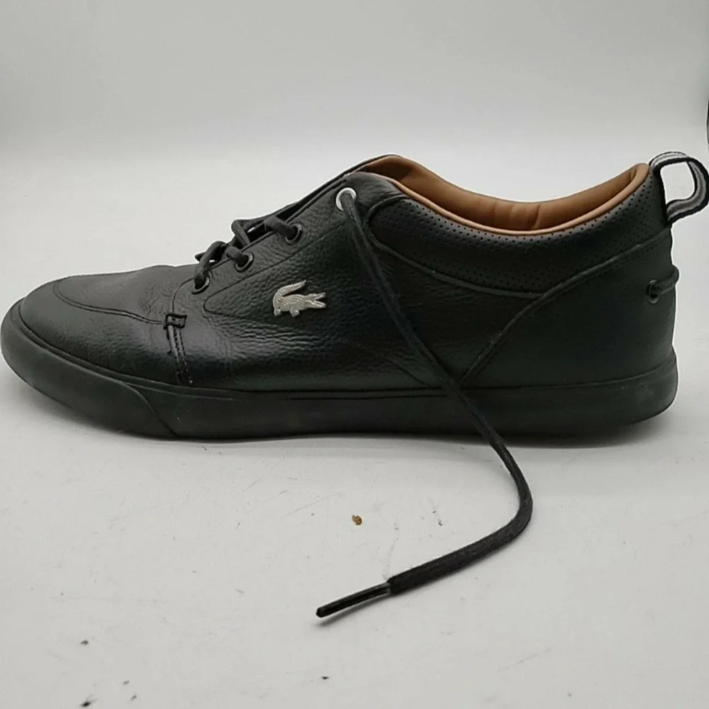 Lacoste Bayliss 119 1 U Shoes Mens Size 10 Black Leather Casual Boat Shoes